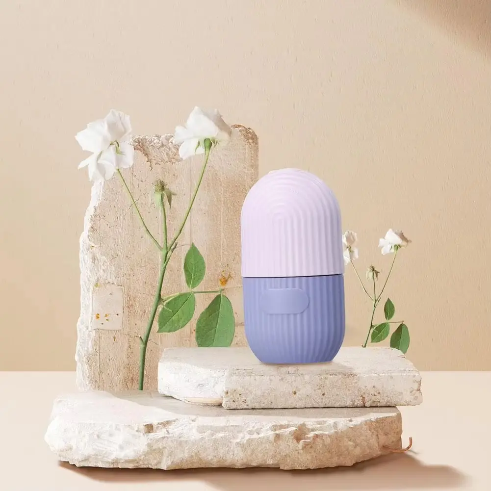 Purple reusable silicone ice facial roller mold