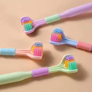 Three Sided Soft Hair Toothbrush Wrap Around Deep Cleaning Manual Toothbrush